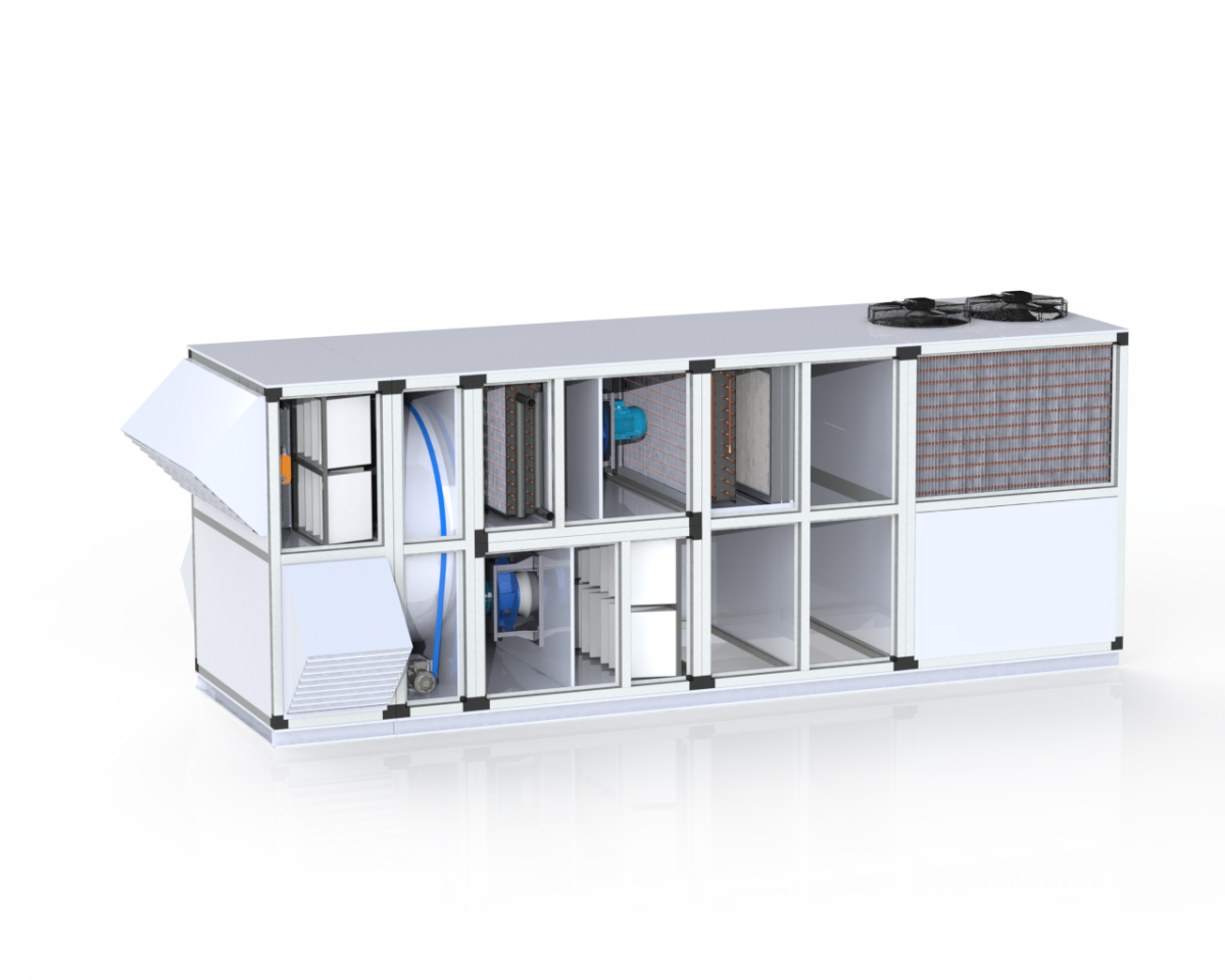 Приточно-вытяжной агрегат климатический наружного исполнения со встроенной холодильной машиной